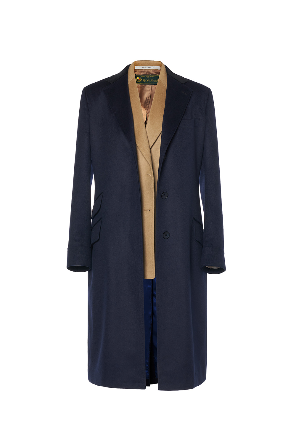 Rondo Navy Pure cashmere winter coat | tailorable