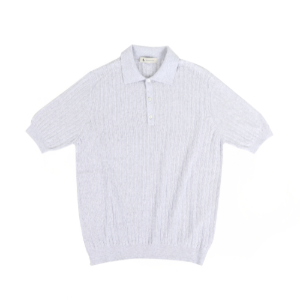 Piacenza ribbed pure cotton polo shirt Light gray | tailorable