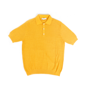 Piacenza ribbed pure cotton polo shirt Canary yellow | tailorable