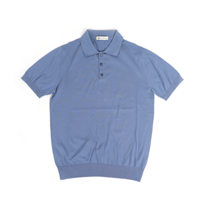 Piacenza pure cotton polo shirt Slate blue | tailorable